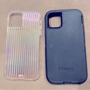 iPhone 11 Cases- otter-box w belt clip and women’s holographic case